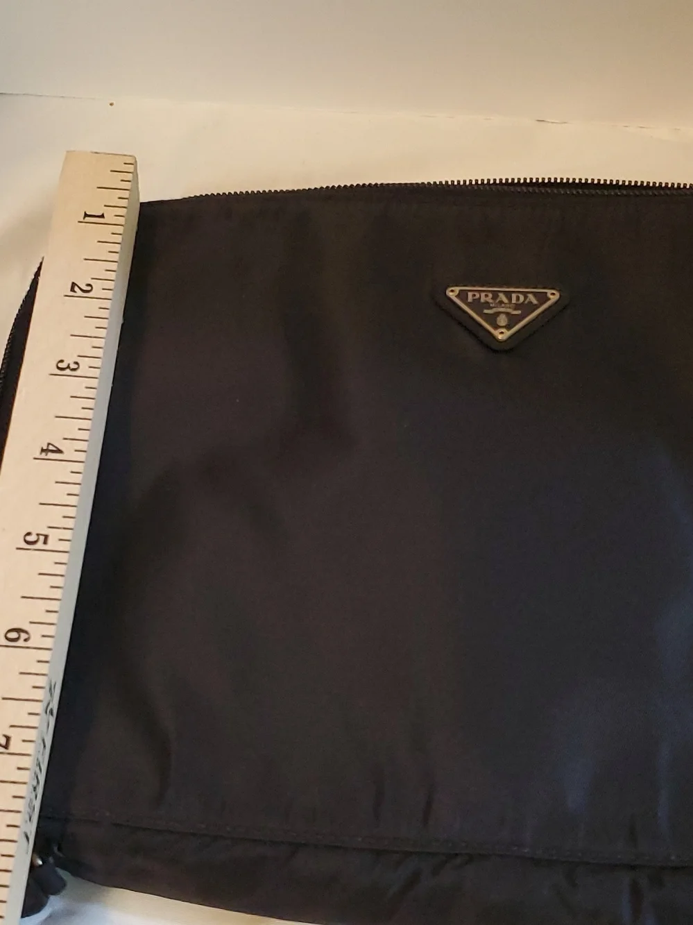 Authentic PRADA MILANO Black Nylon Makeup Bag with Zipper, Pockets - Picture 13 of 13